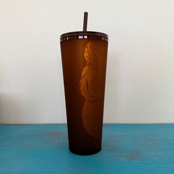 Starbucks Pike Place Amber Siren Soft Touch Plastic Cold Cup 24 oz NEW - Picture 4 of 7